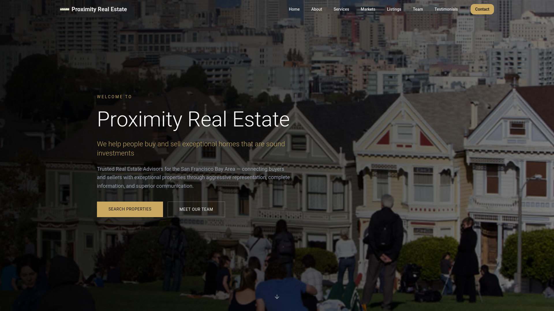 website screenshot of https://proximity-real-estate.pages.dev/