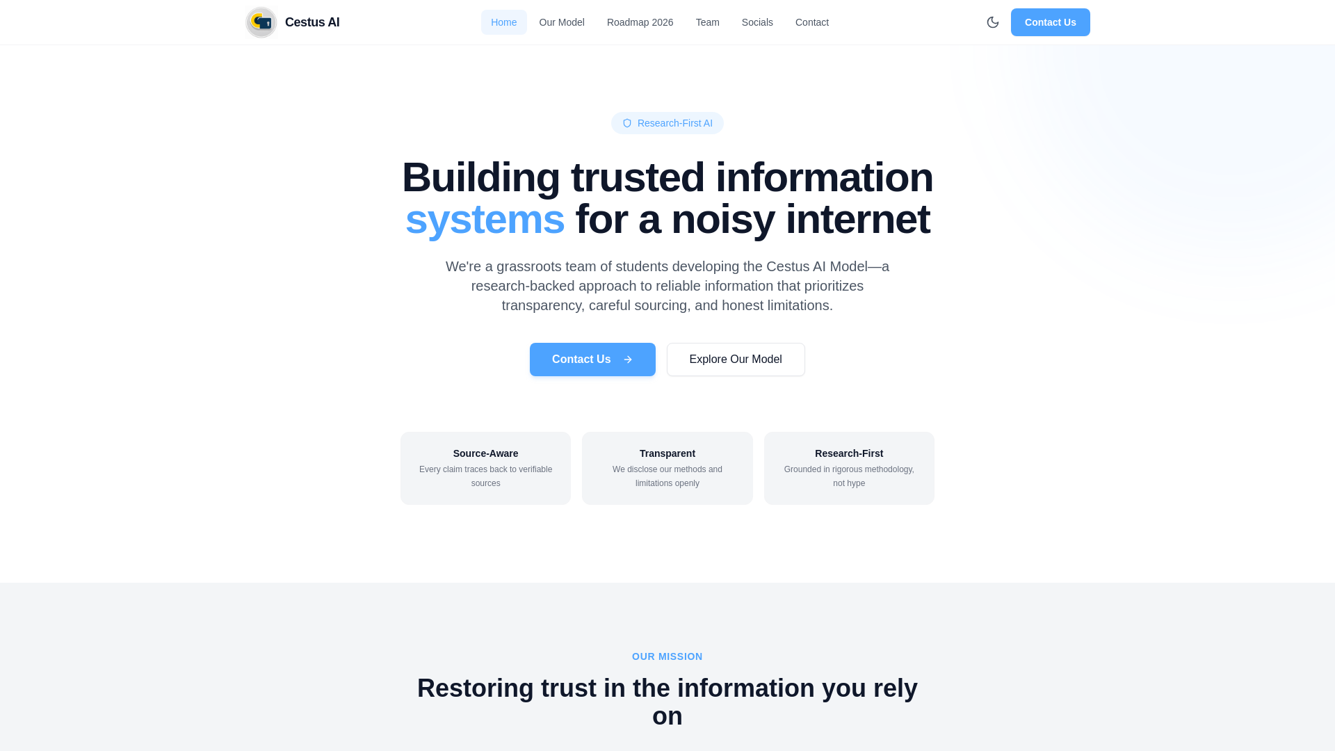 website screenshot of https://cestusaiinc.com/