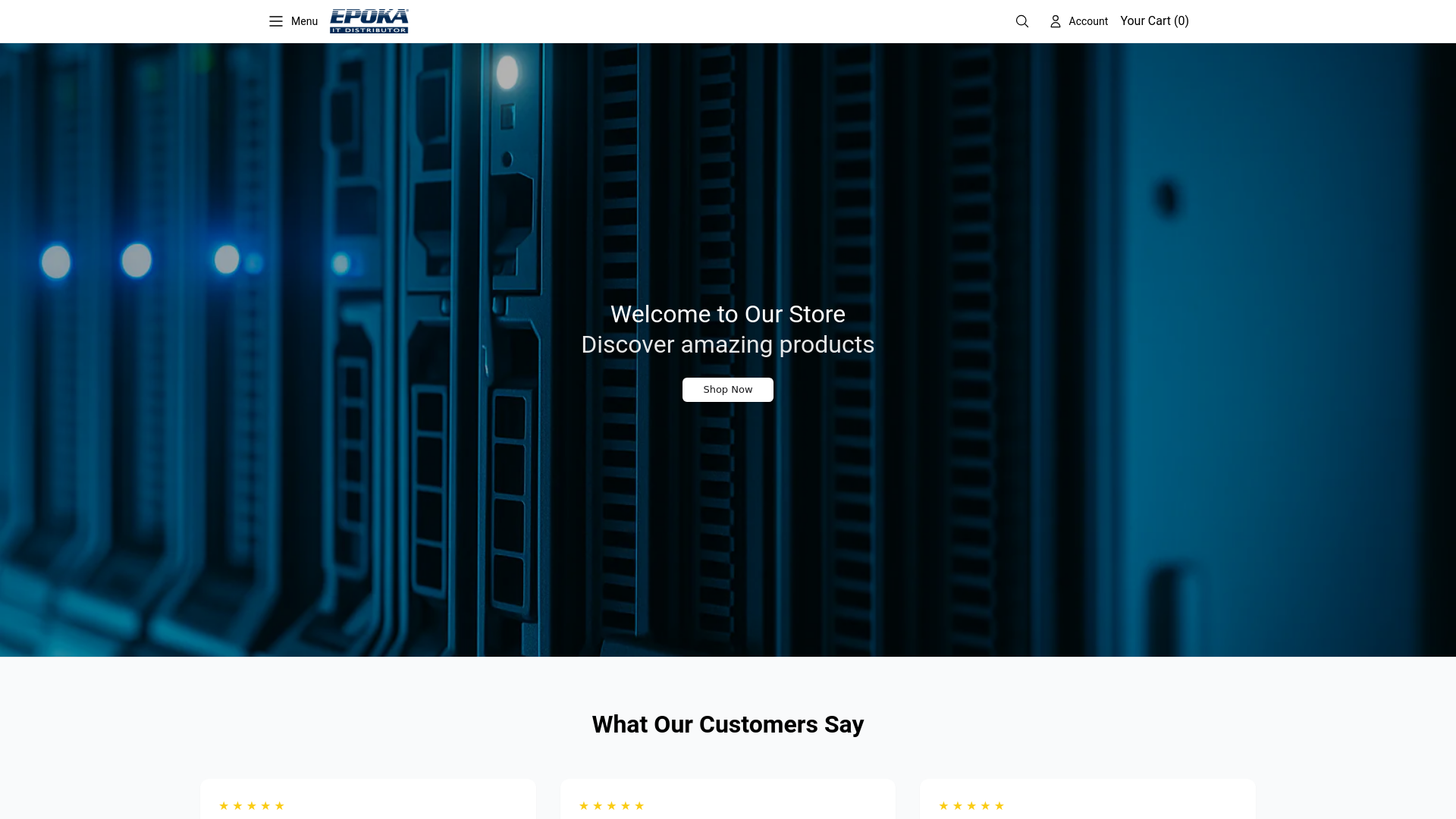 website screenshot of https://epokaelectronics.shop/