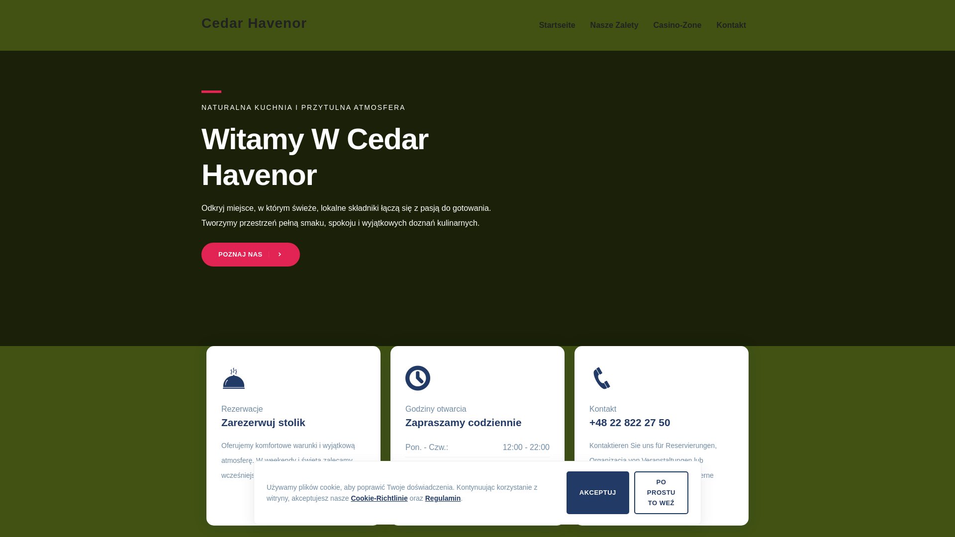 website screenshot of https://cedarhavenor.com/