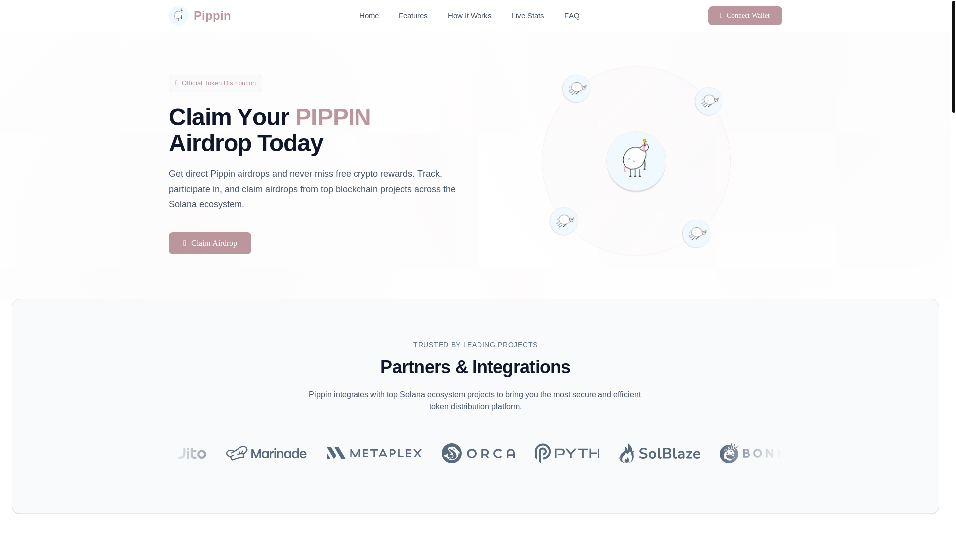 website screenshot of https://pippintokensol.com/