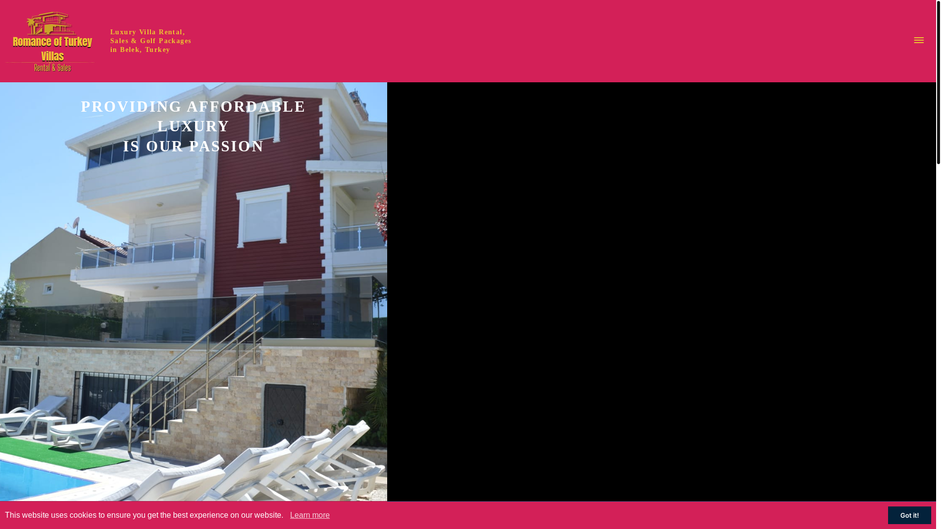 website screenshot of https://romanceofturkeyvillas.com/