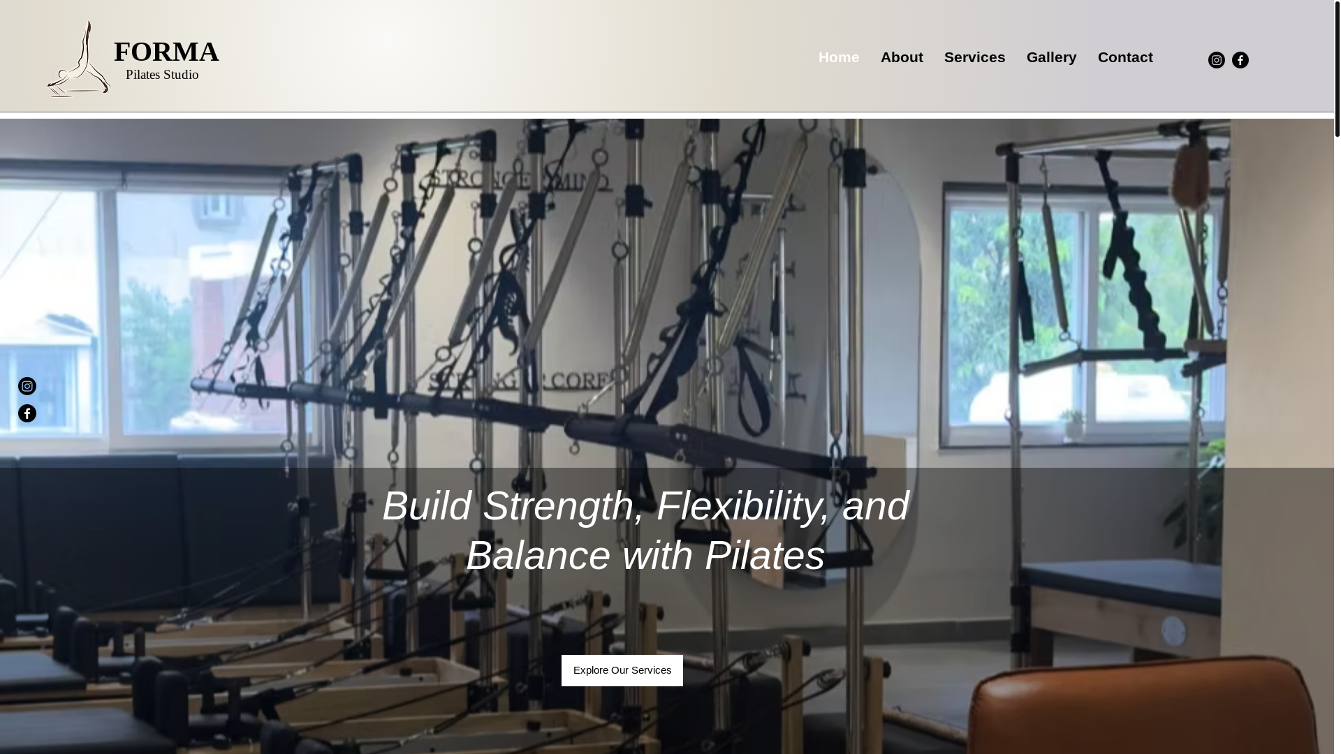 website screenshot of https://formapilates.in/