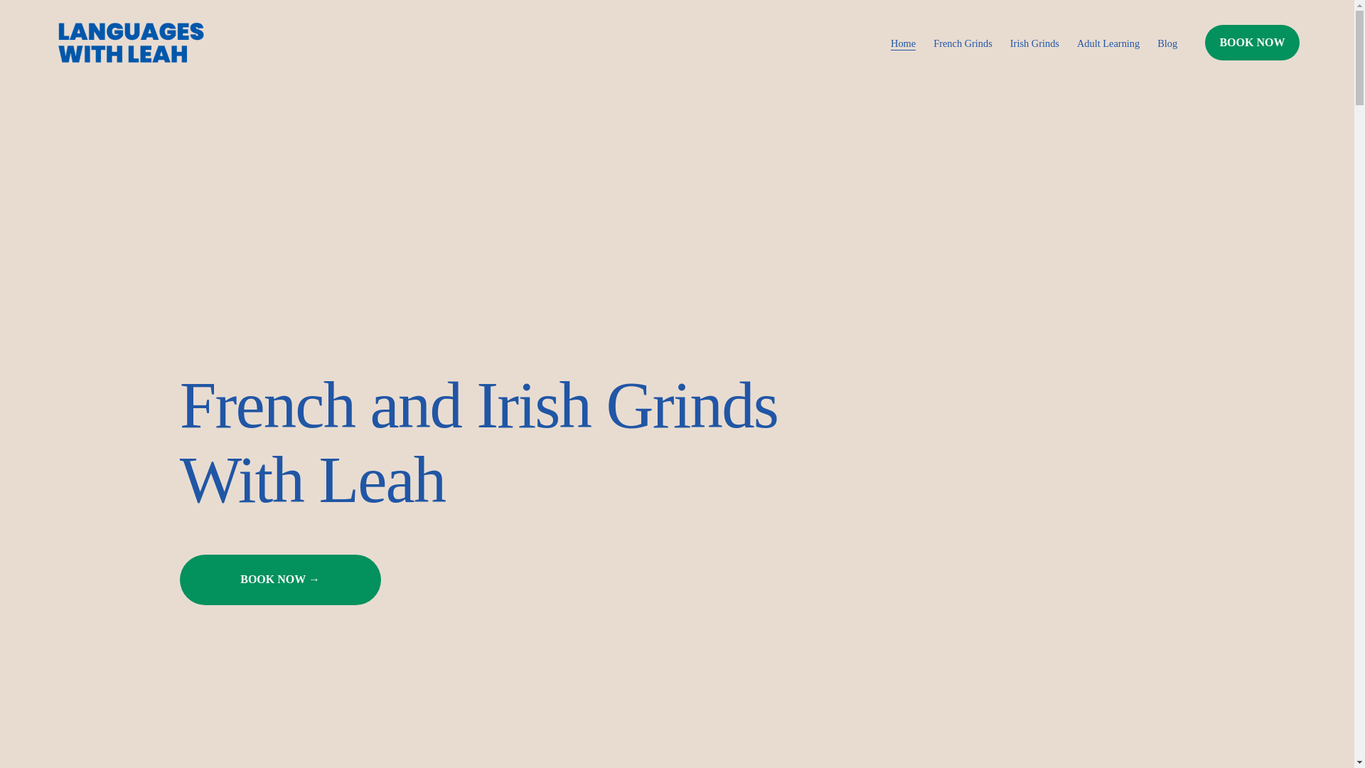 website screenshot of https://languageswithleah.com/
