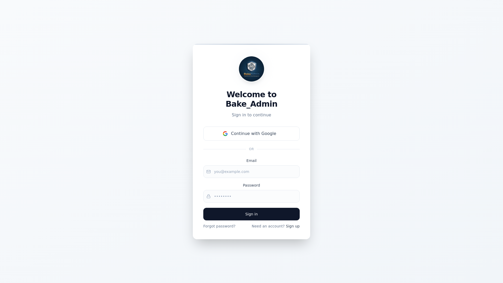 website screenshot of https://bake-admin.com/