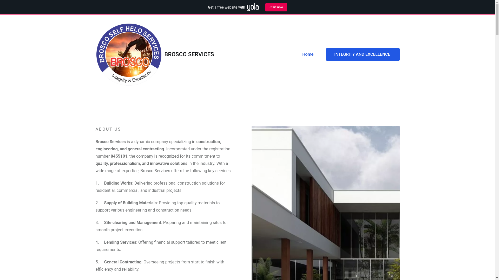 website screenshot of https://broscoservices.com/