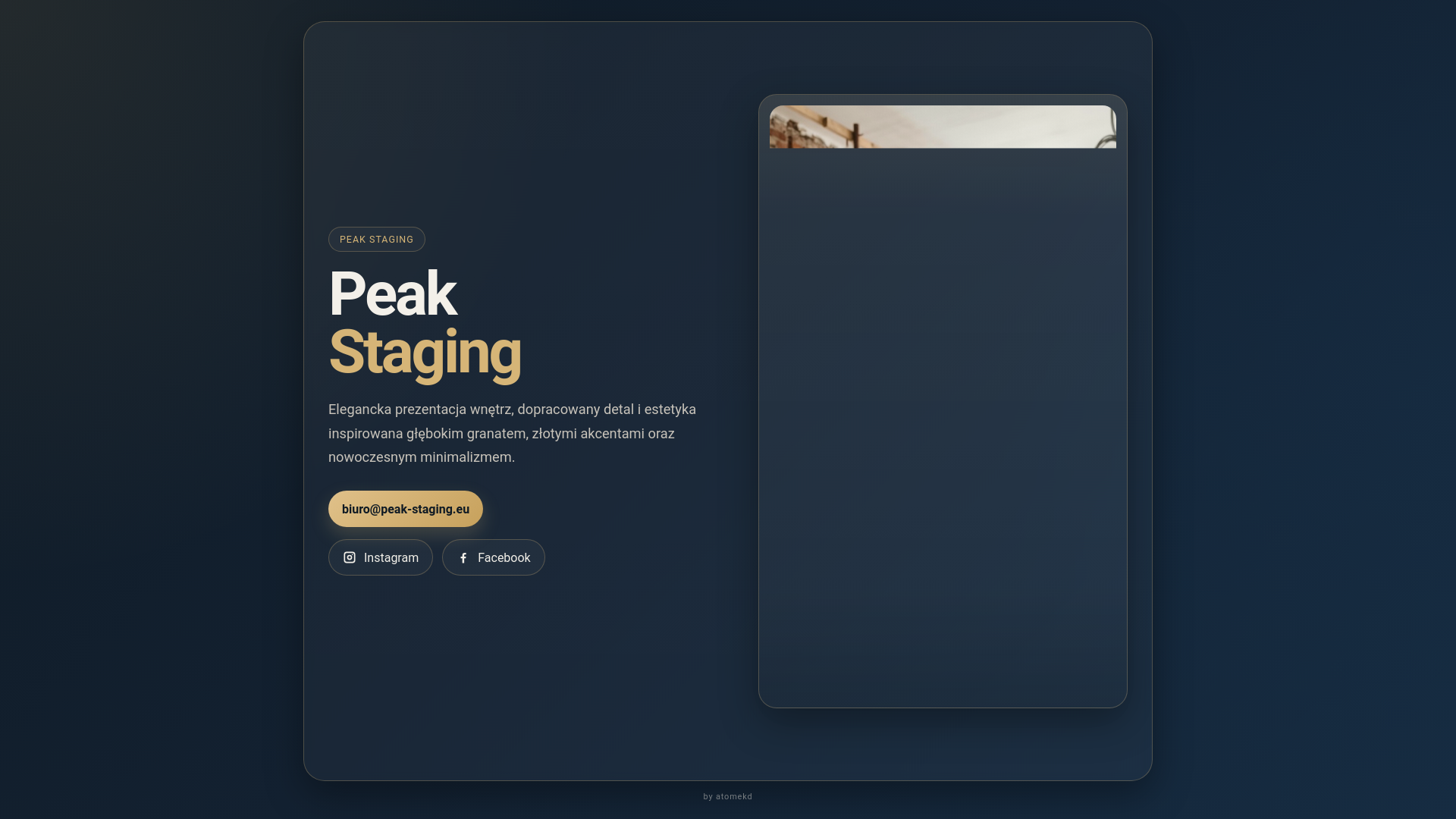 website screenshot of https://peak-staging.pl