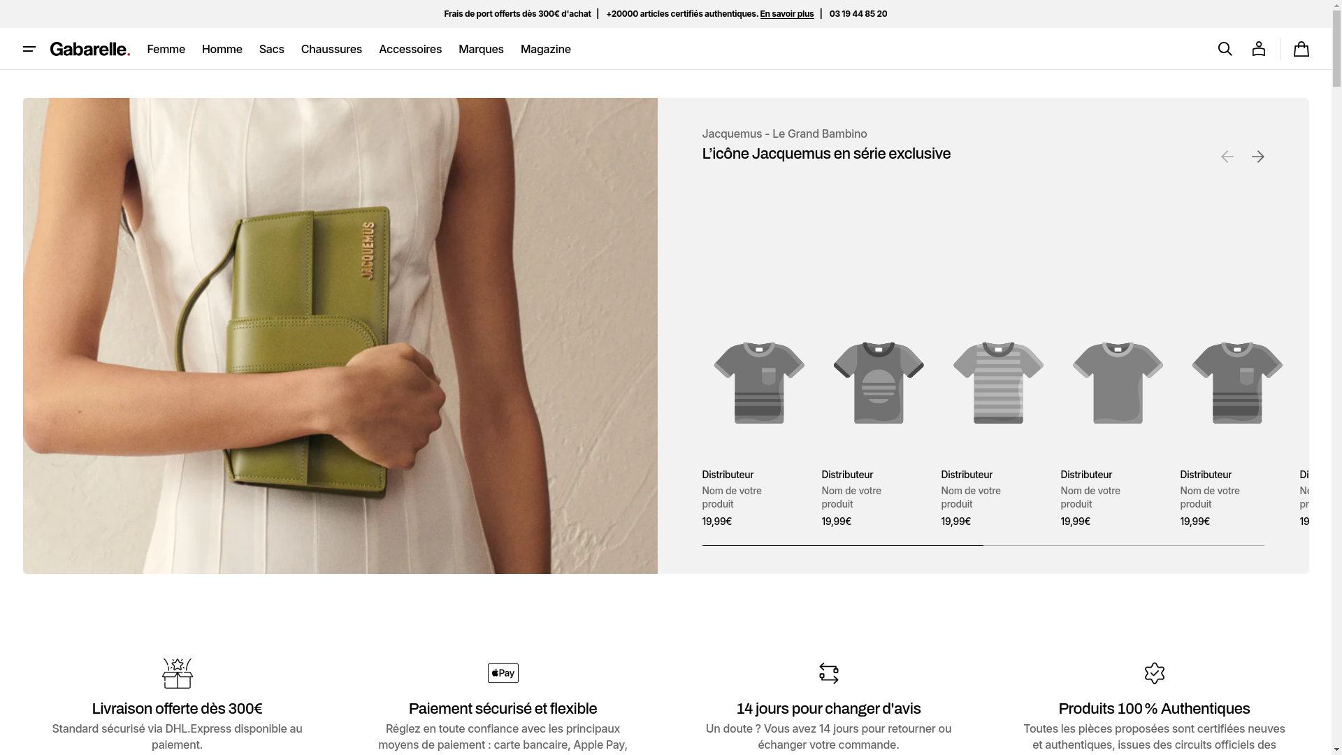 website screenshot of https://gabarelle.fr/