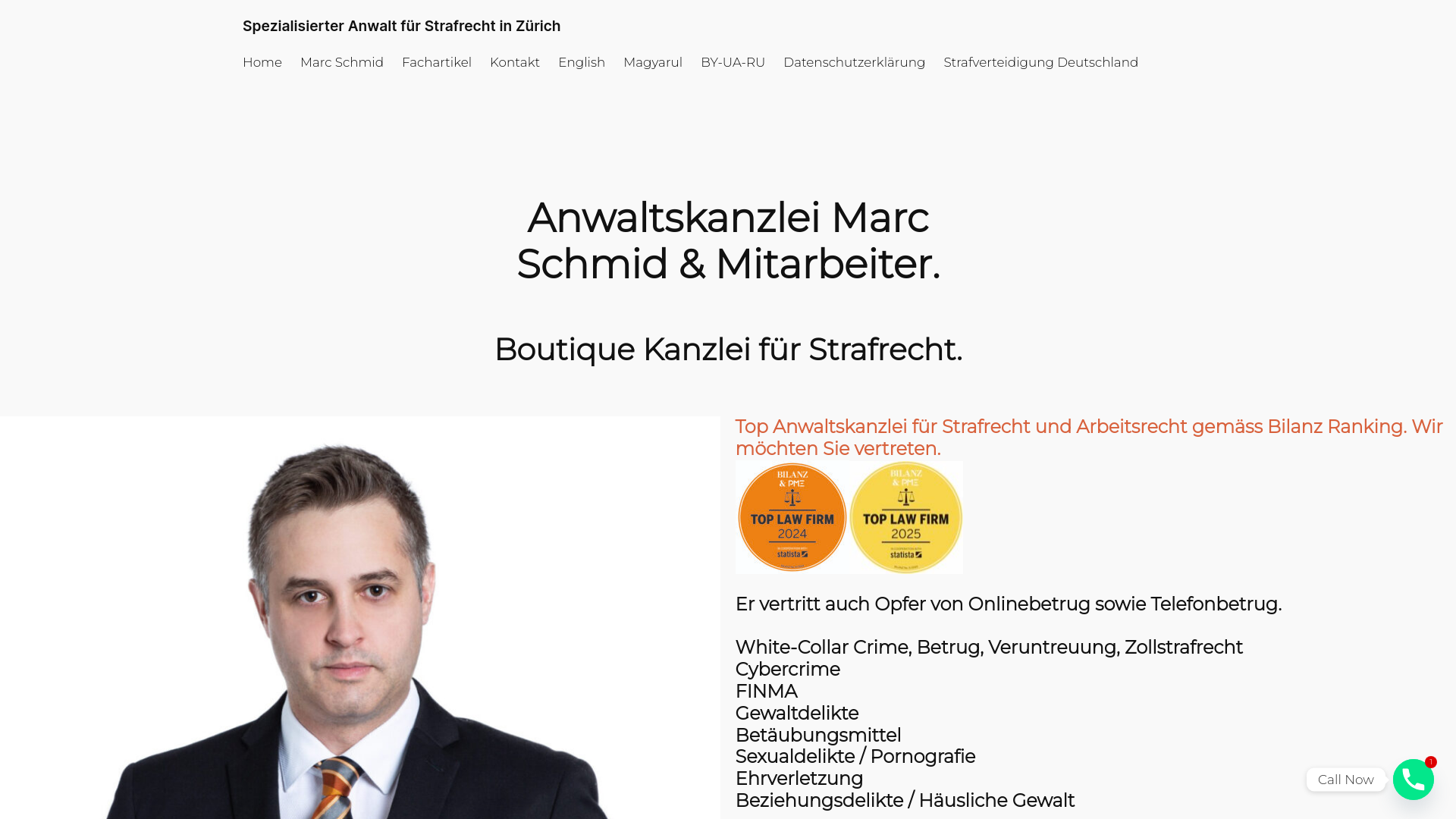 website screenshot of https://zuerich-strafrecht.ch/