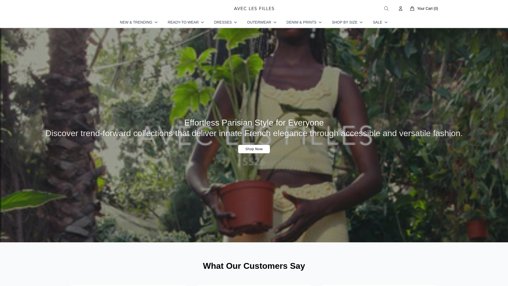 website screenshot of https://aveclesfillesstudio.shop/