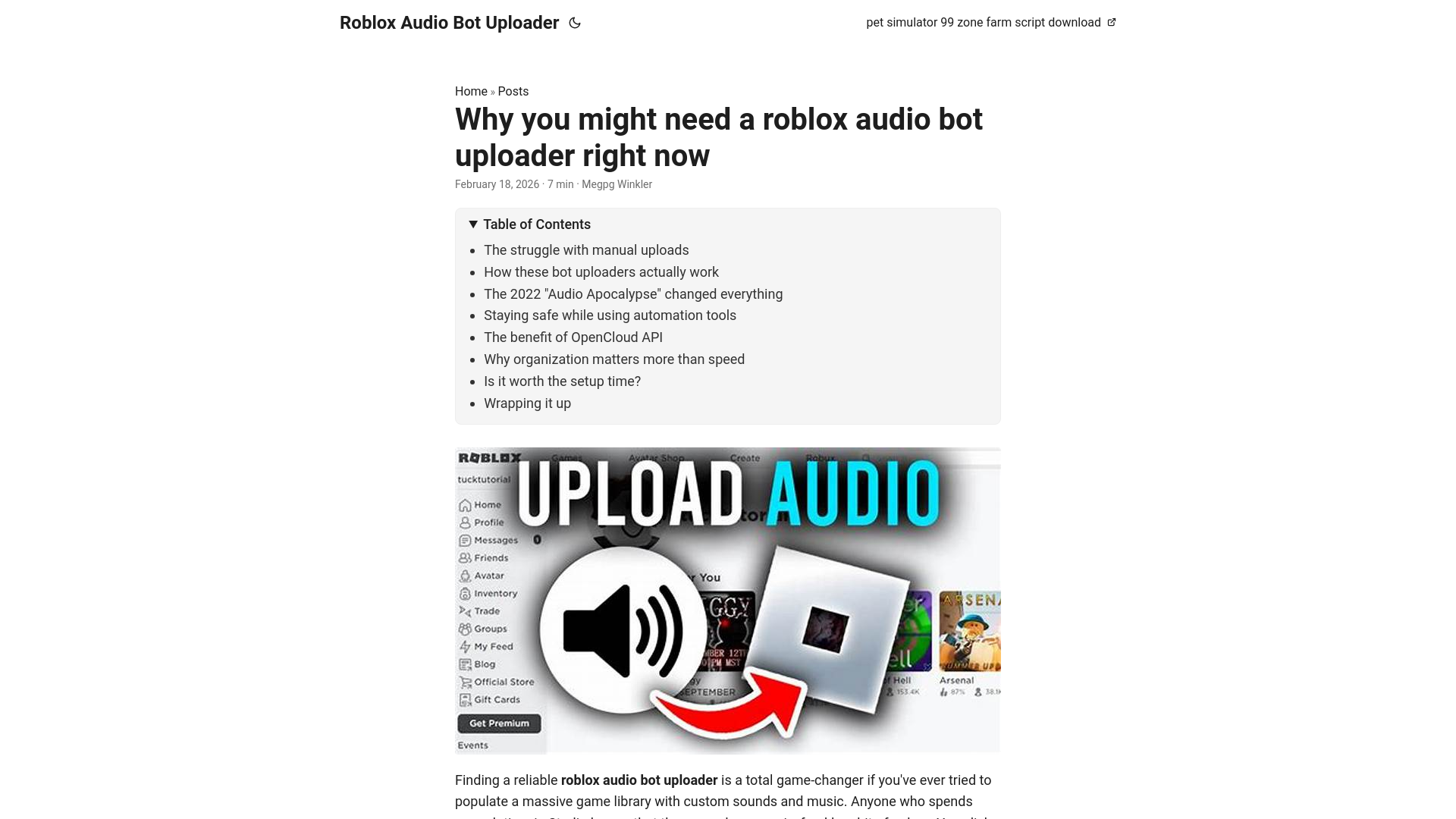 website screenshot of https://roblox-audio-bot-uploader.pages.dev/