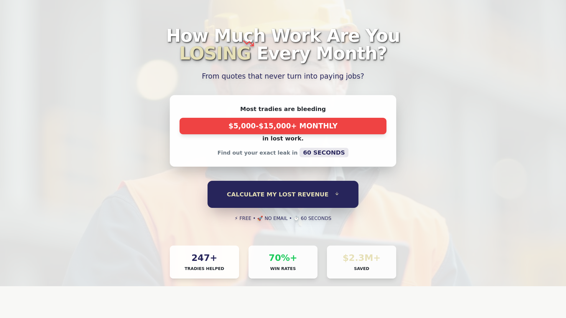 website screenshot of https://tradiesalessystem.pages.dev/