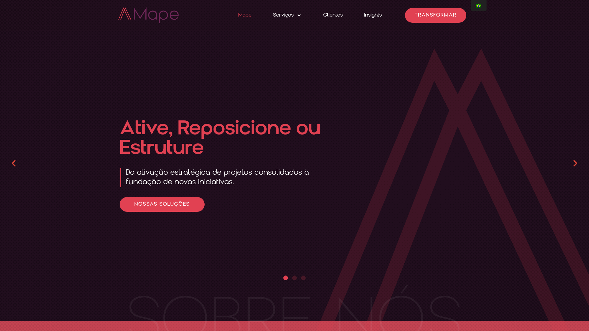 website screenshot of https://mapeinovacaoeestrategia.com/