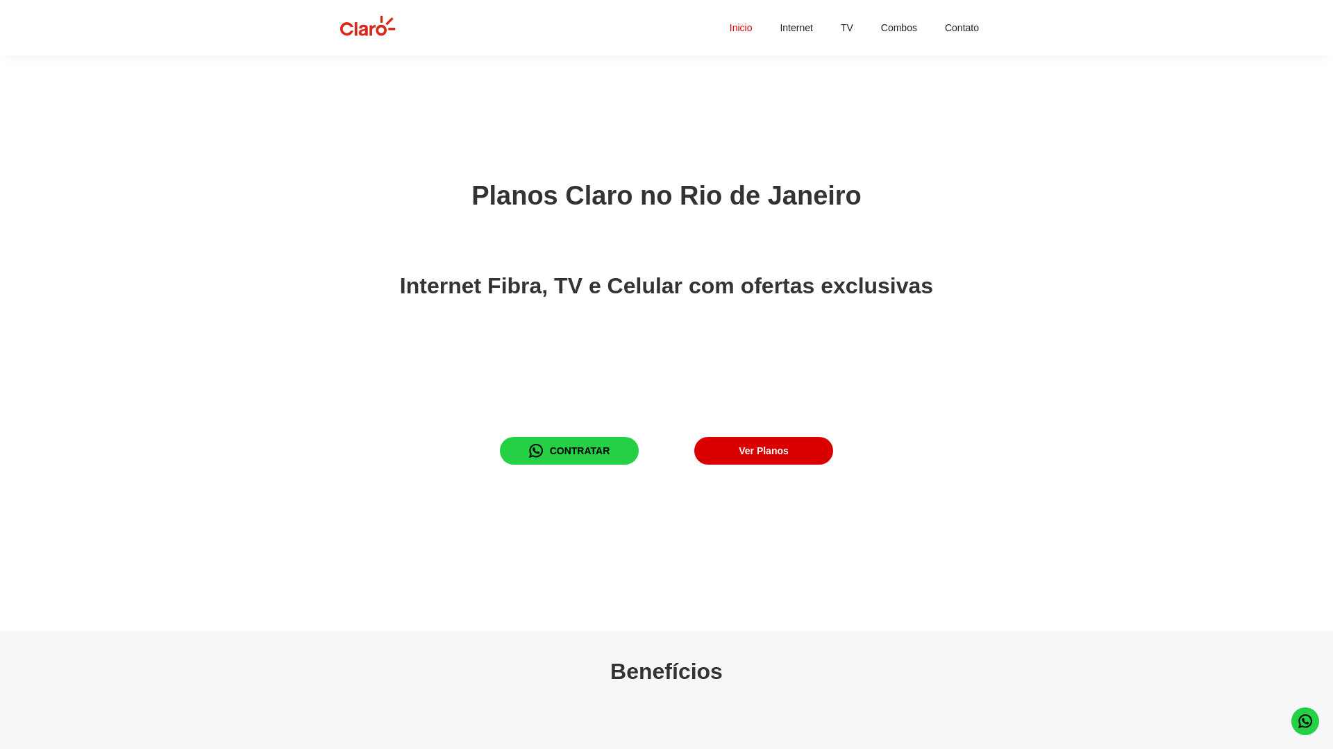 website screenshot of https://www.clarorj.com.br/