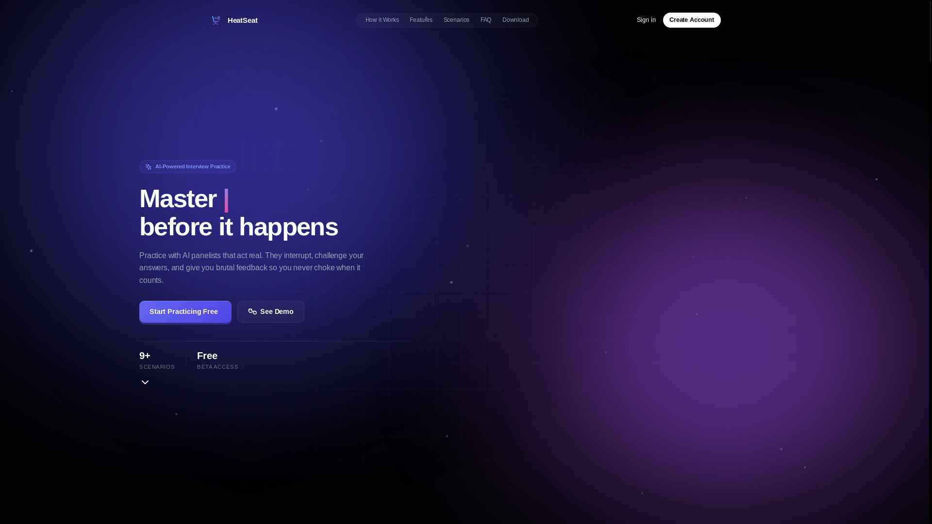 website screenshot of https://heatseat.app/