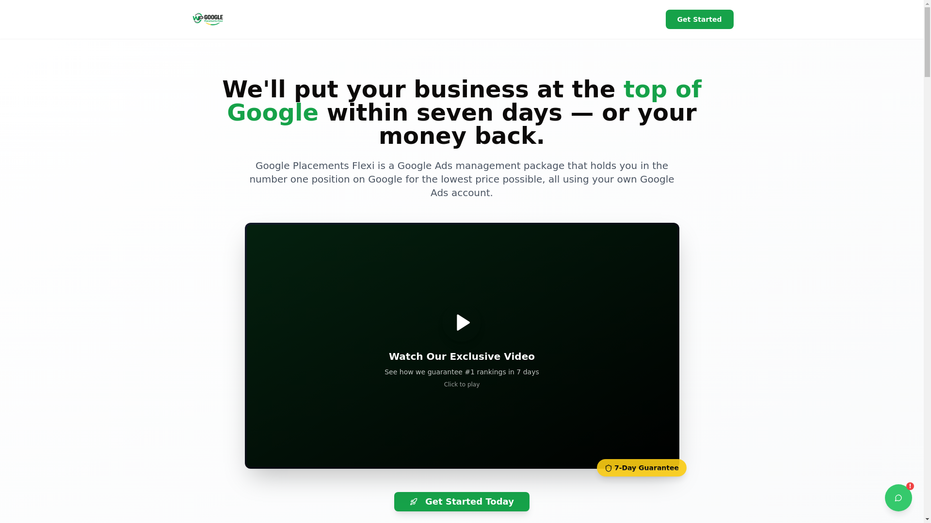website screenshot of https://googleplacementsflexi.com/
