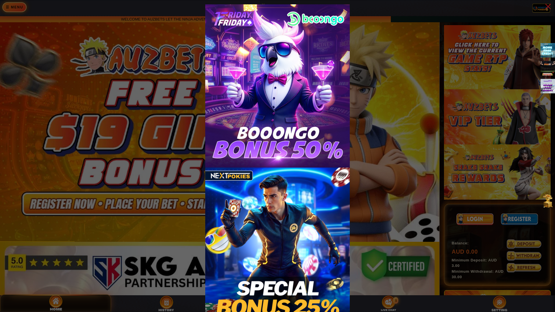 website screenshot of https://auzbets.fit/