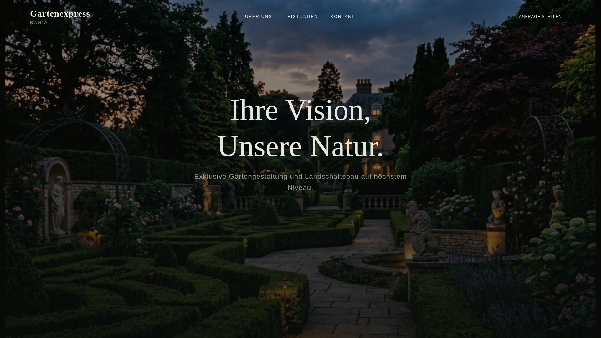 website screenshot of https://gartenexpressbania.de/