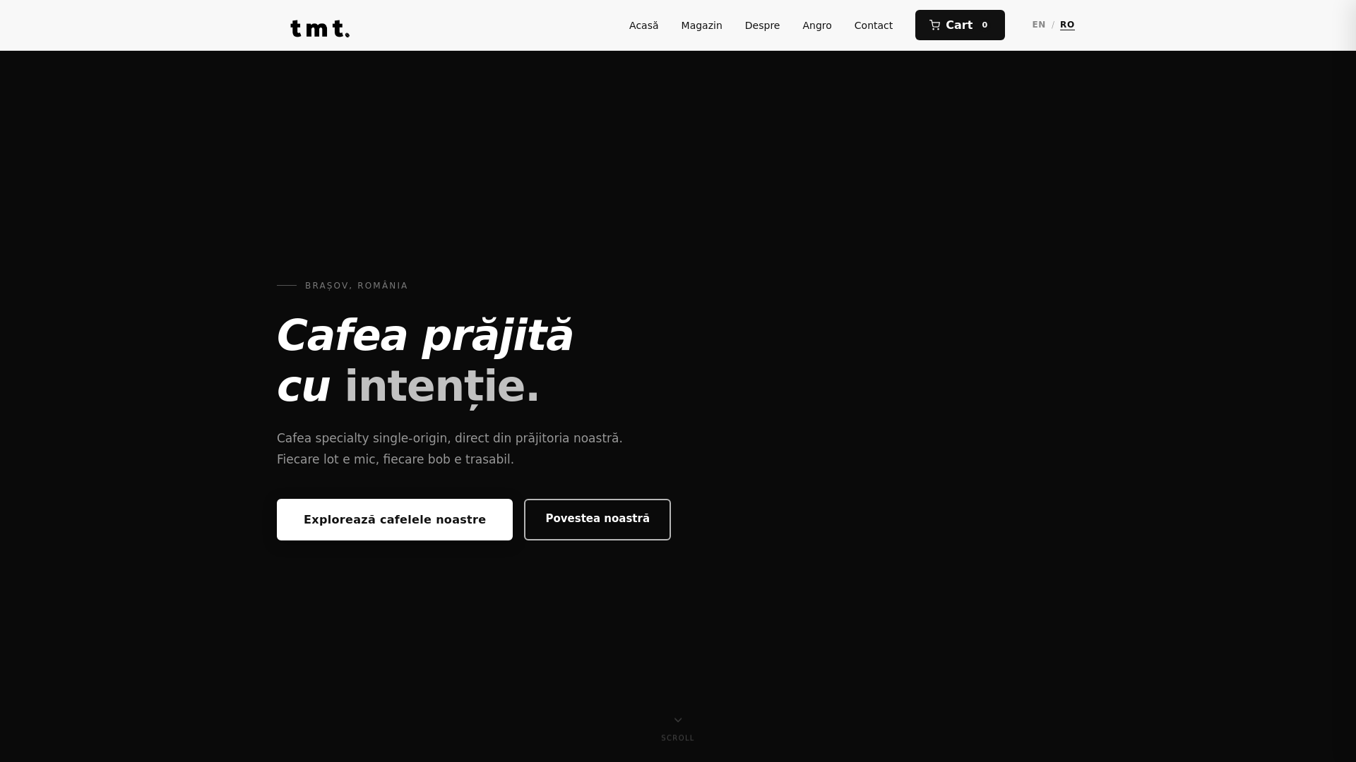 website screenshot of https://tmtcoffeeroasters.com/