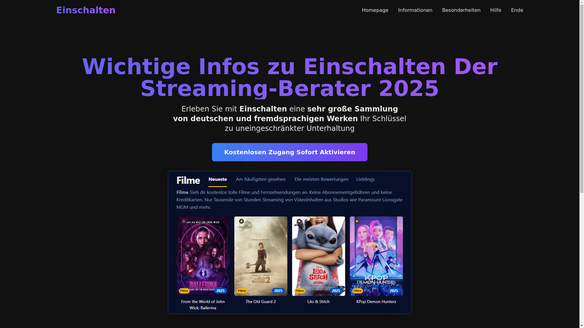 website screenshot of https://einschalten-few7.pages.dev/