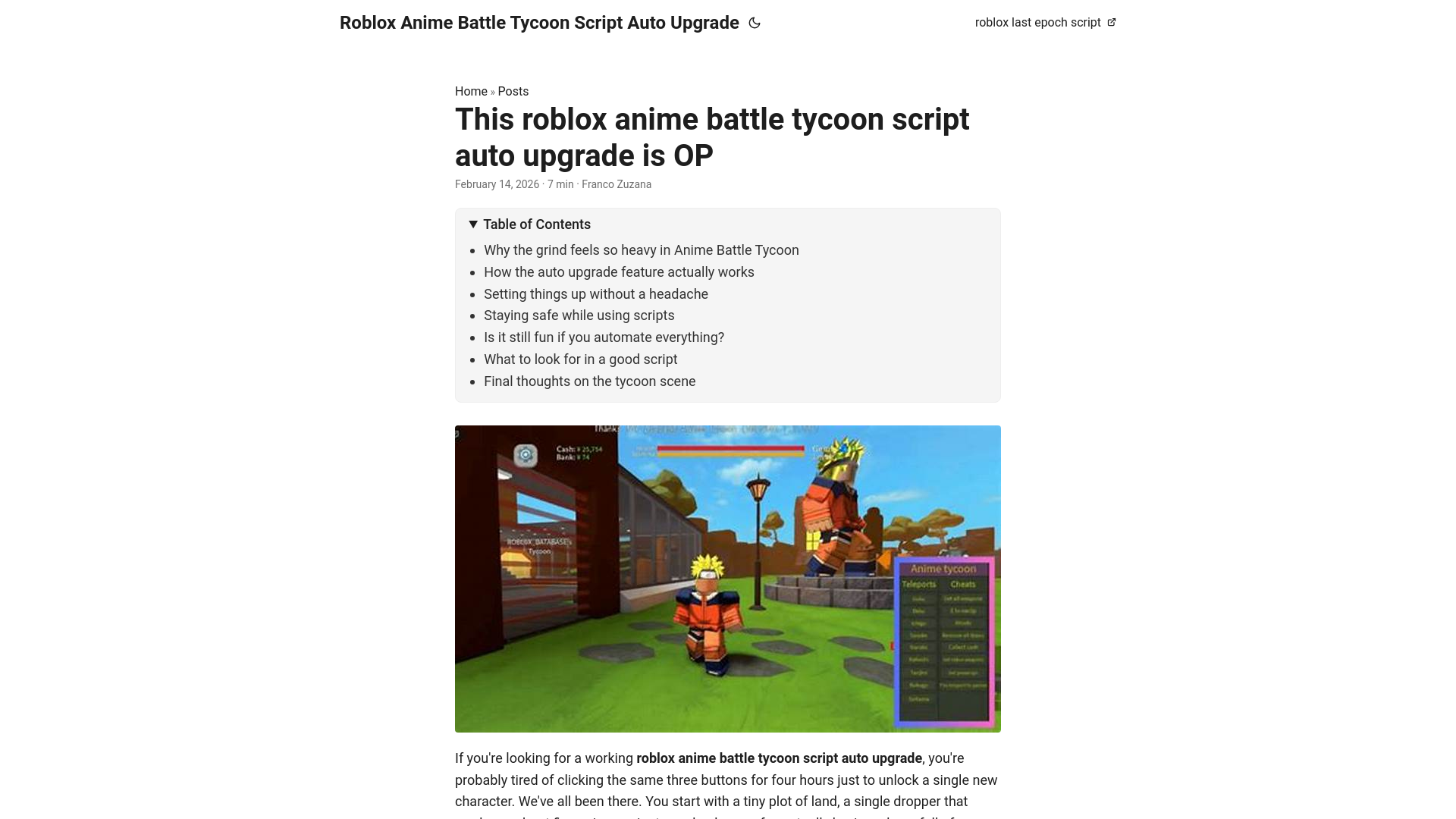 website screenshot of https://roblox-anime-battle-tycoon-script-auto-upgrade.pages.dev/