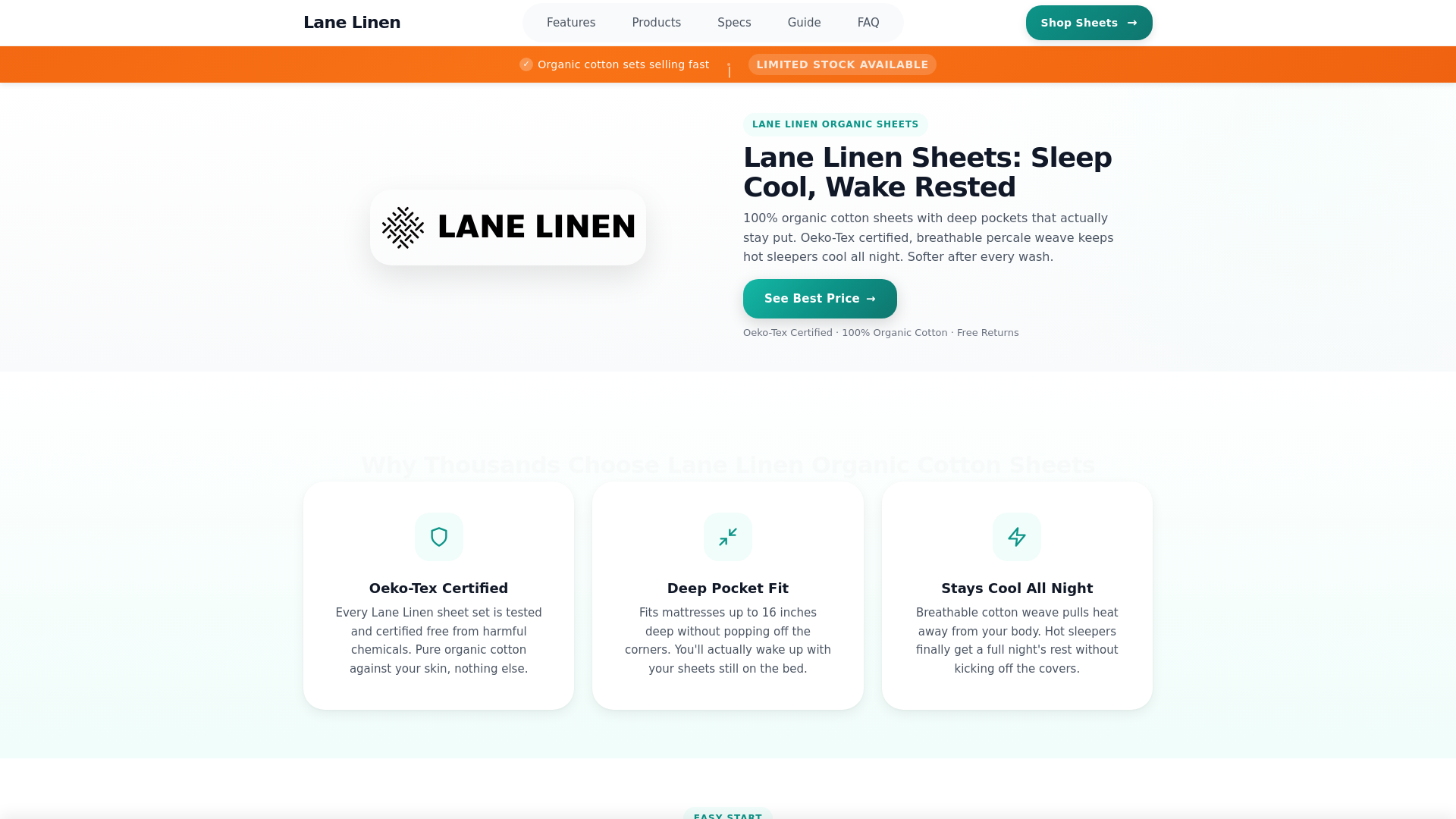 website screenshot of https://lane-linen.pages.dev/