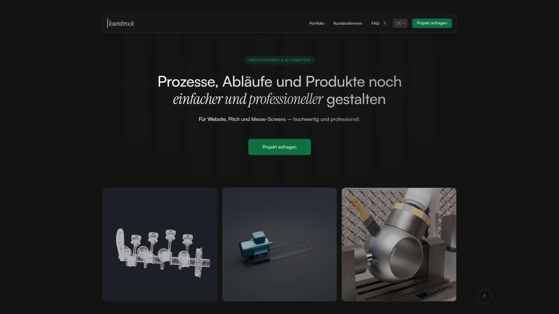 website screenshot of https://rosenbrockstudios.com/