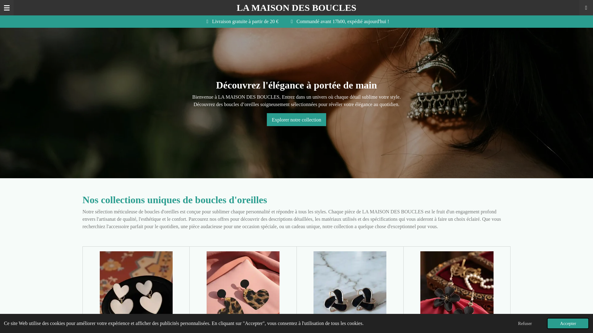 website screenshot of https://la-maison-des-boucles.com/