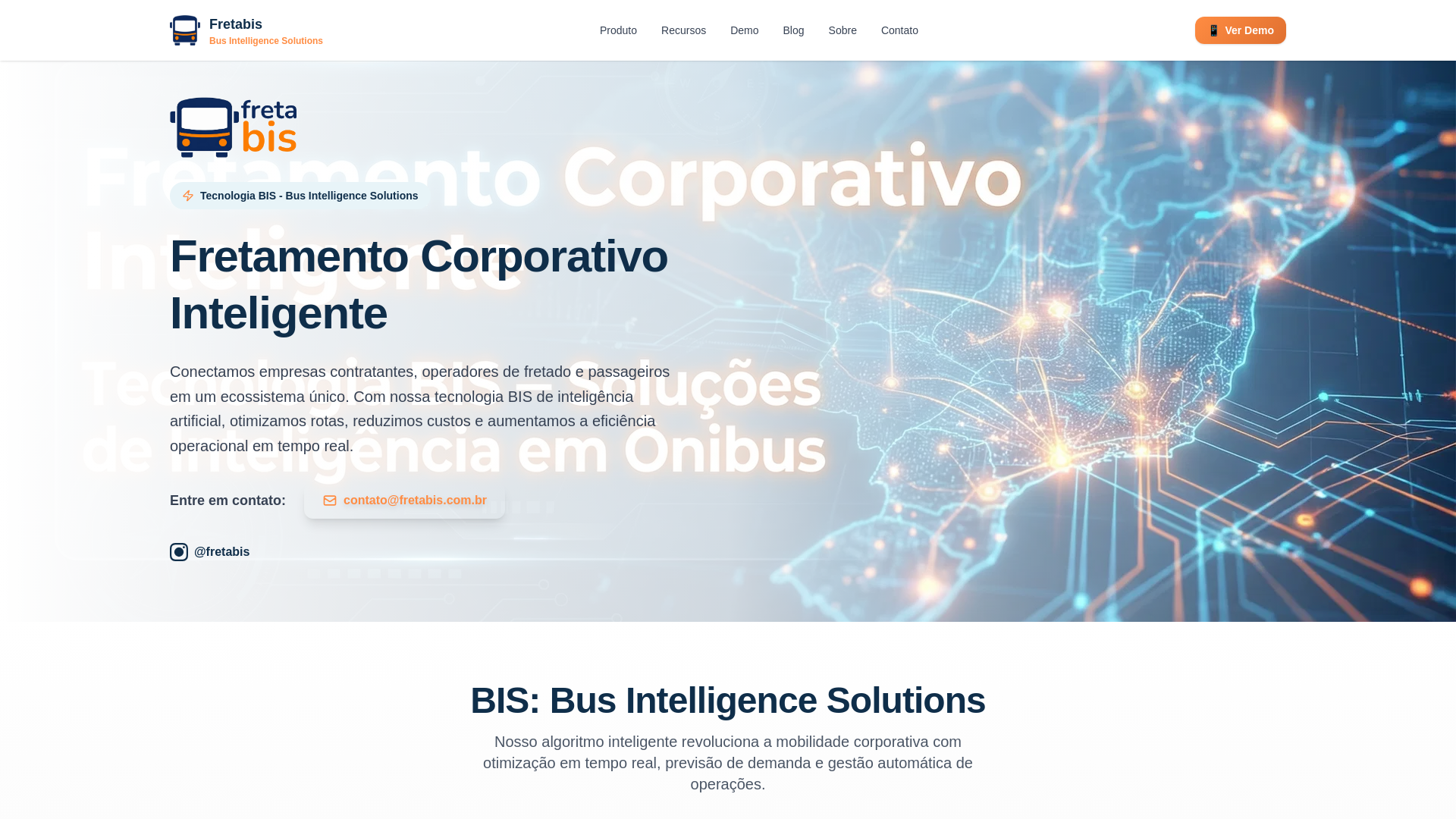 website screenshot of https://fretabis.com.br