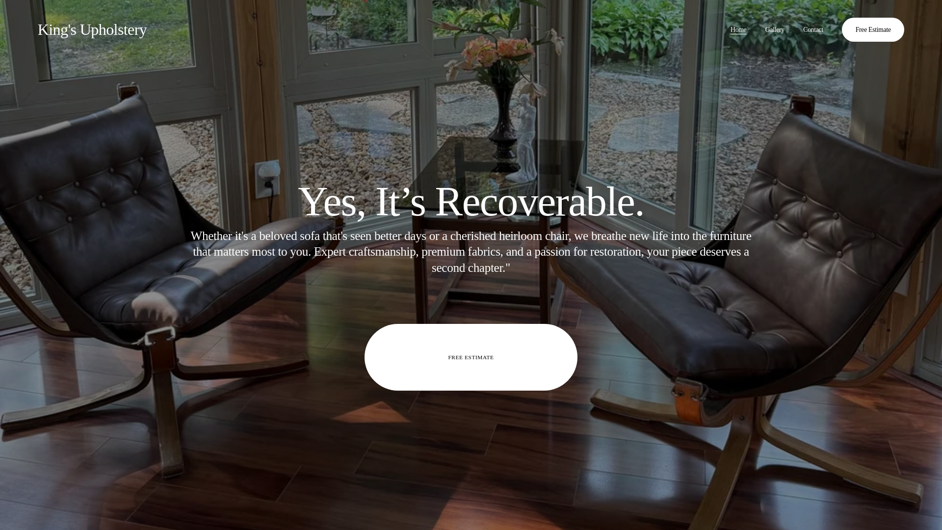 website screenshot of https://kingsupholstery.net/