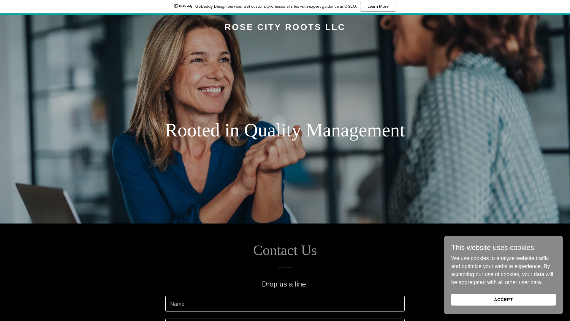 website screenshot of https://rosecityrootsllc.com/
