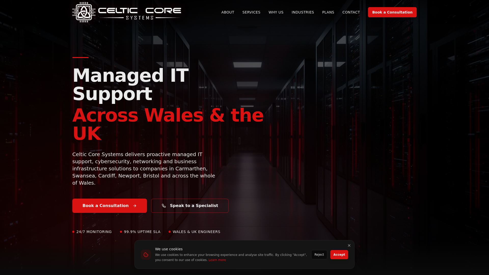 website screenshot of https://celticcoresystems.com/