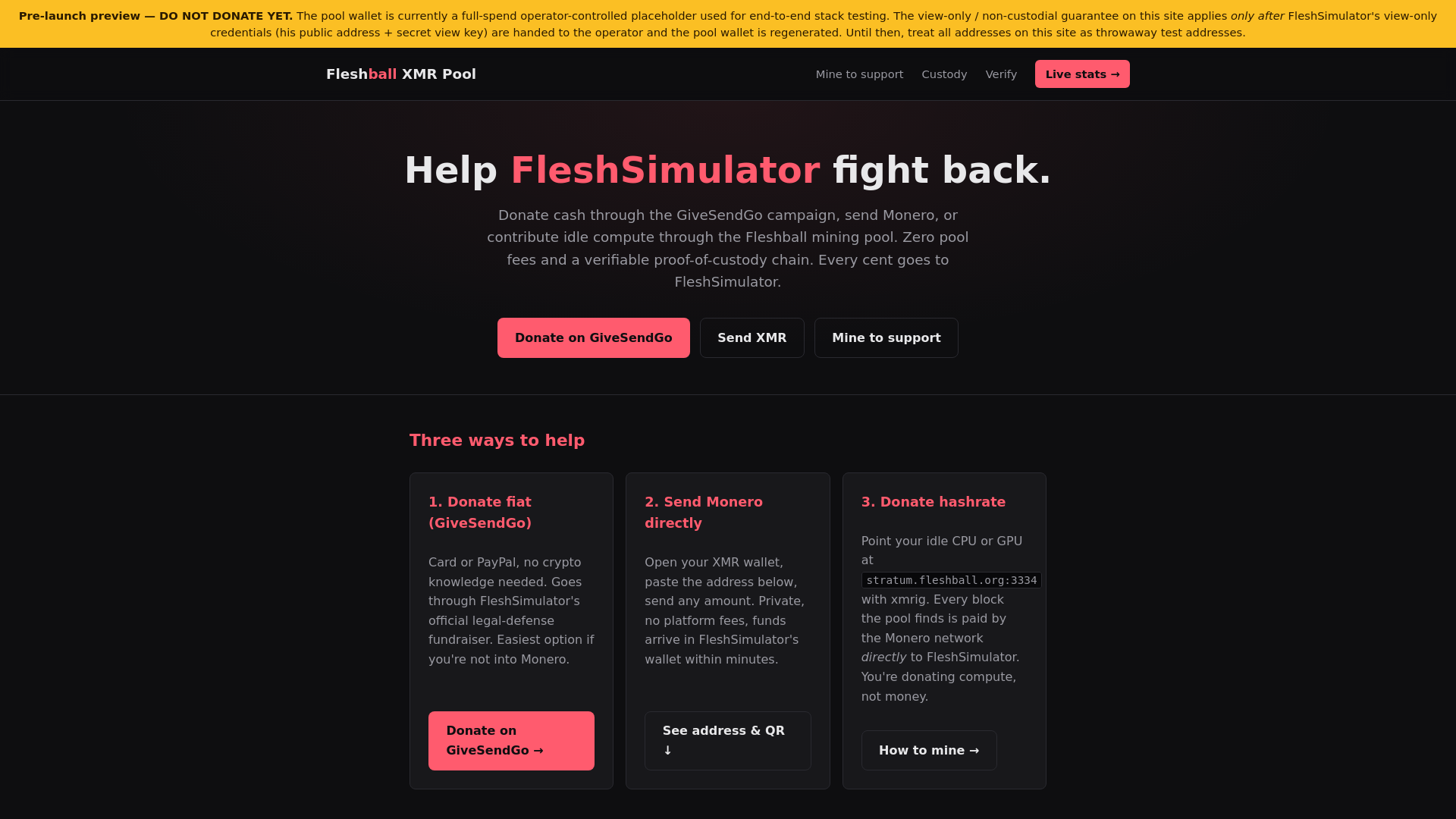 website screenshot of https://fleshball-pool.pages.dev/