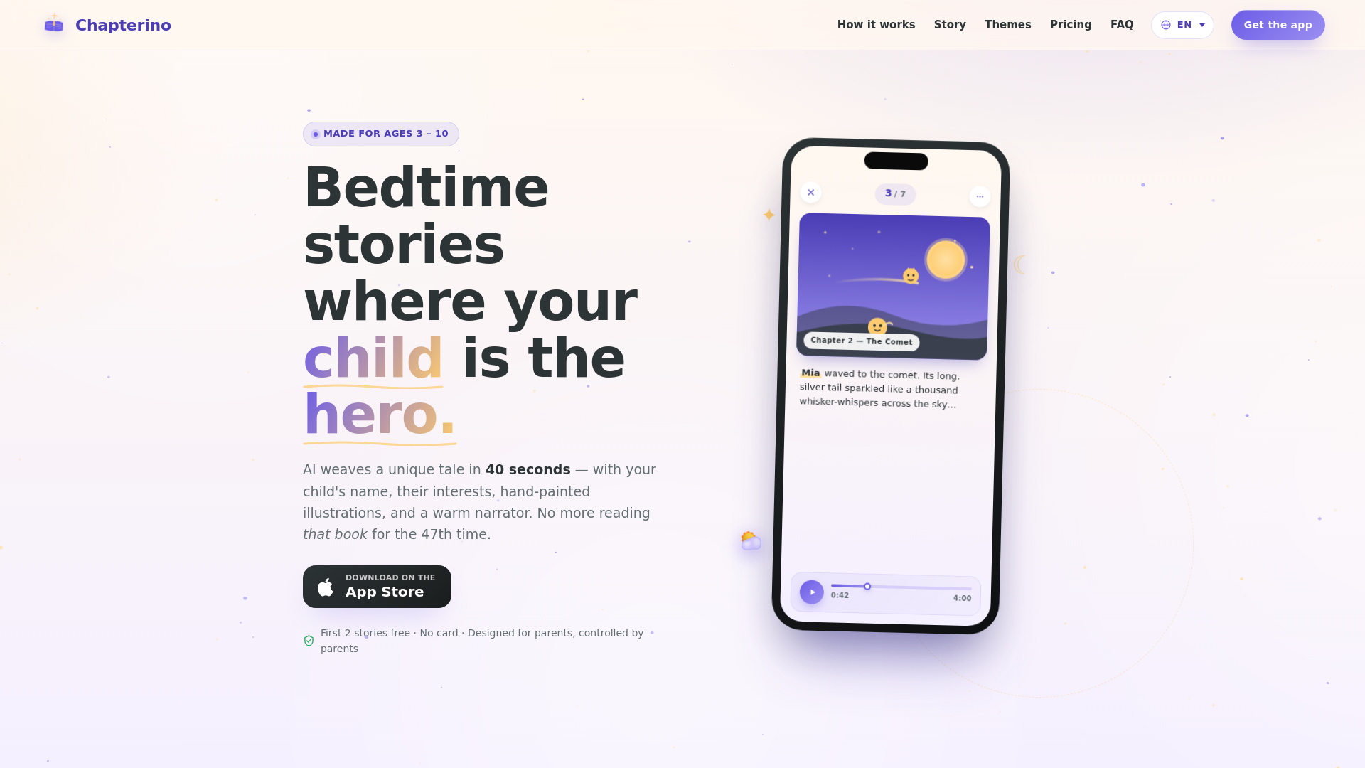website screenshot of https://chapterino.com/