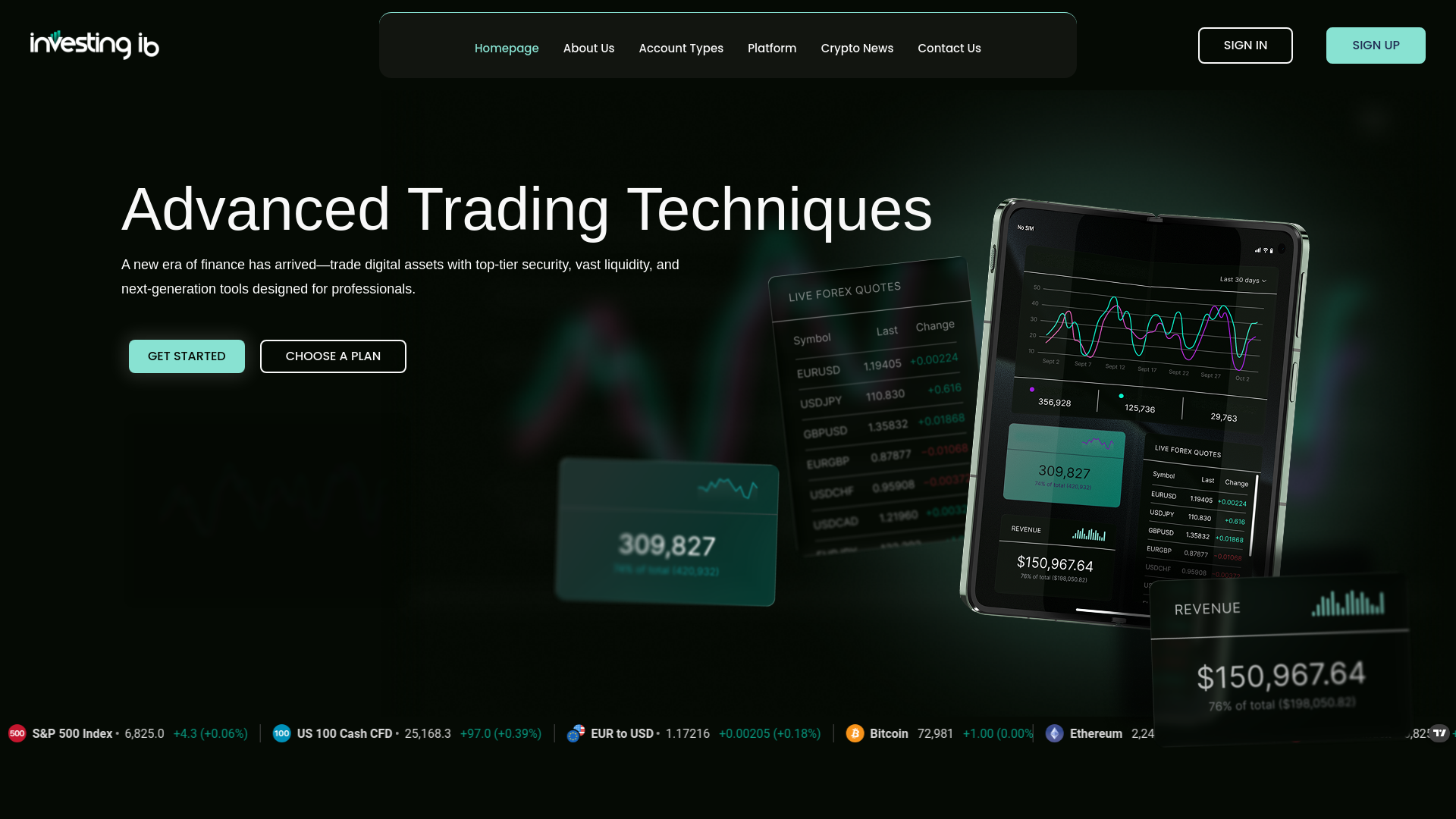 website screenshot of http://www.ib-investing.com