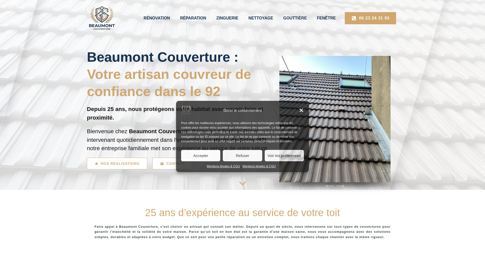 website screenshot of https://beaumont-couverture.fr/