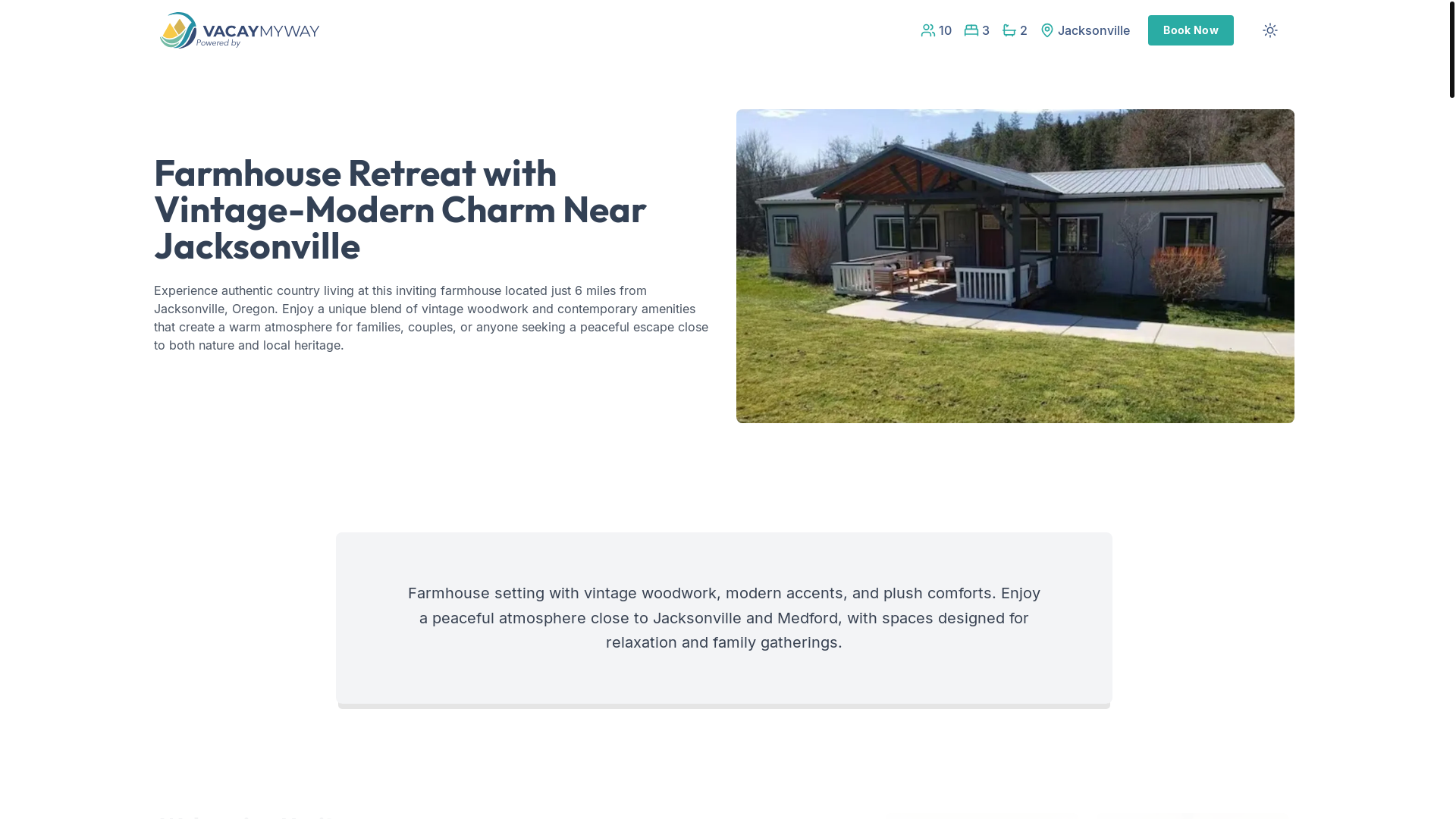 website screenshot of https://tranquilorchard.vacations/