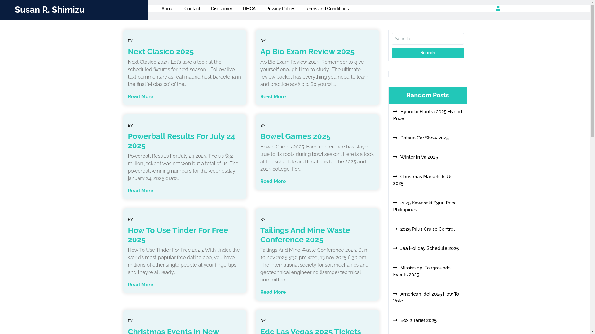 website screenshot of https://susanrshimizu.pages.dev/