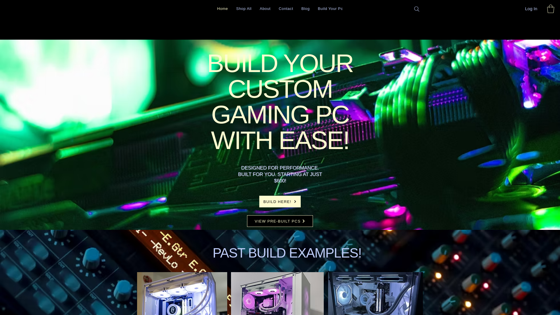 website screenshot of https://nexabuildpcs.com/