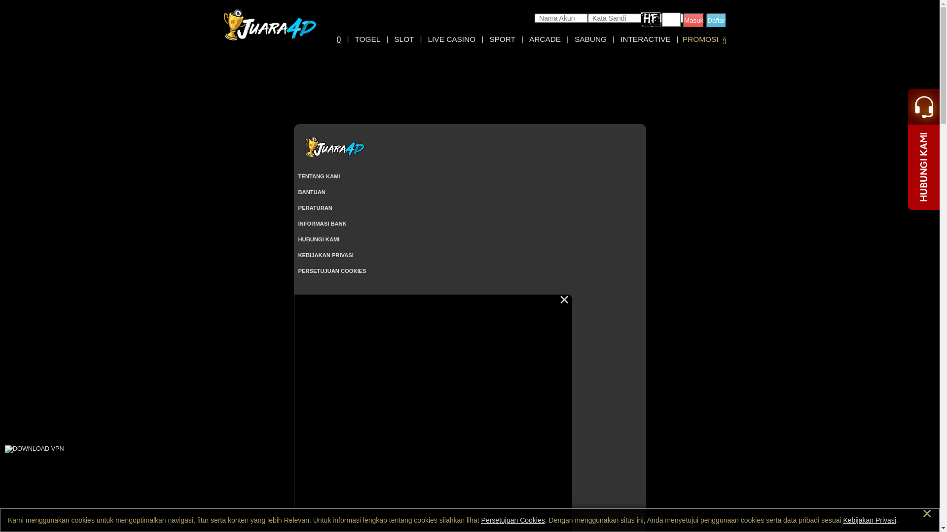 website screenshot of https://juara4dvvipp.digital/