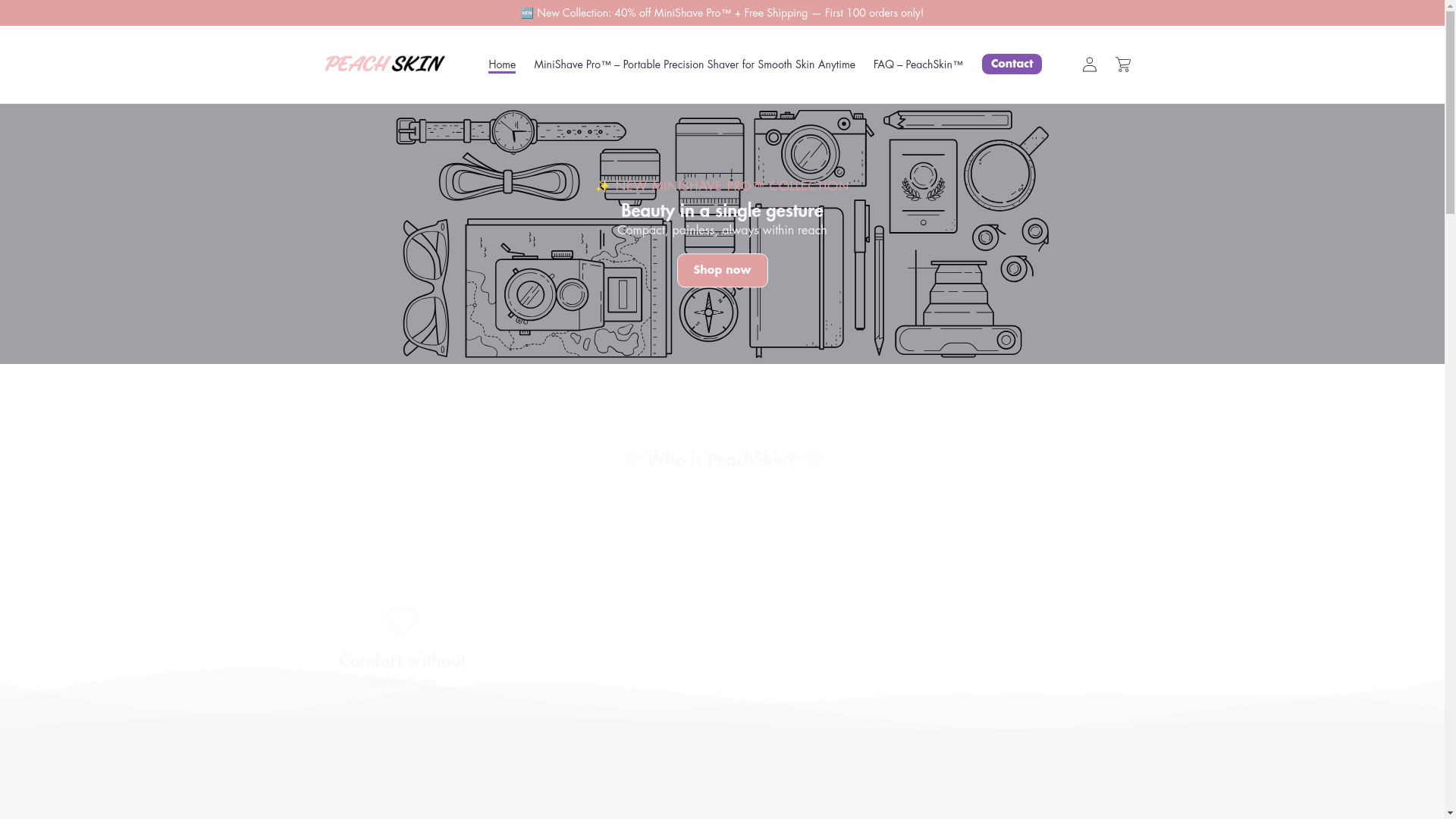 website screenshot of https://peachskin.co.nz/