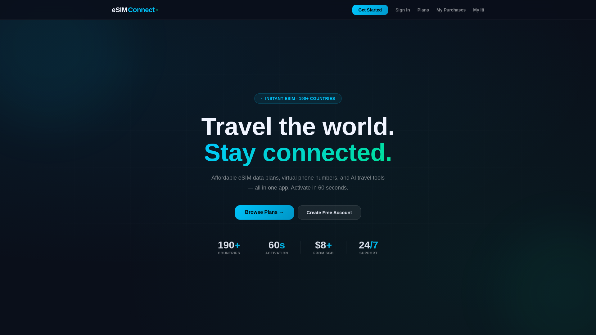website screenshot of https://esimconnect.pages.dev/