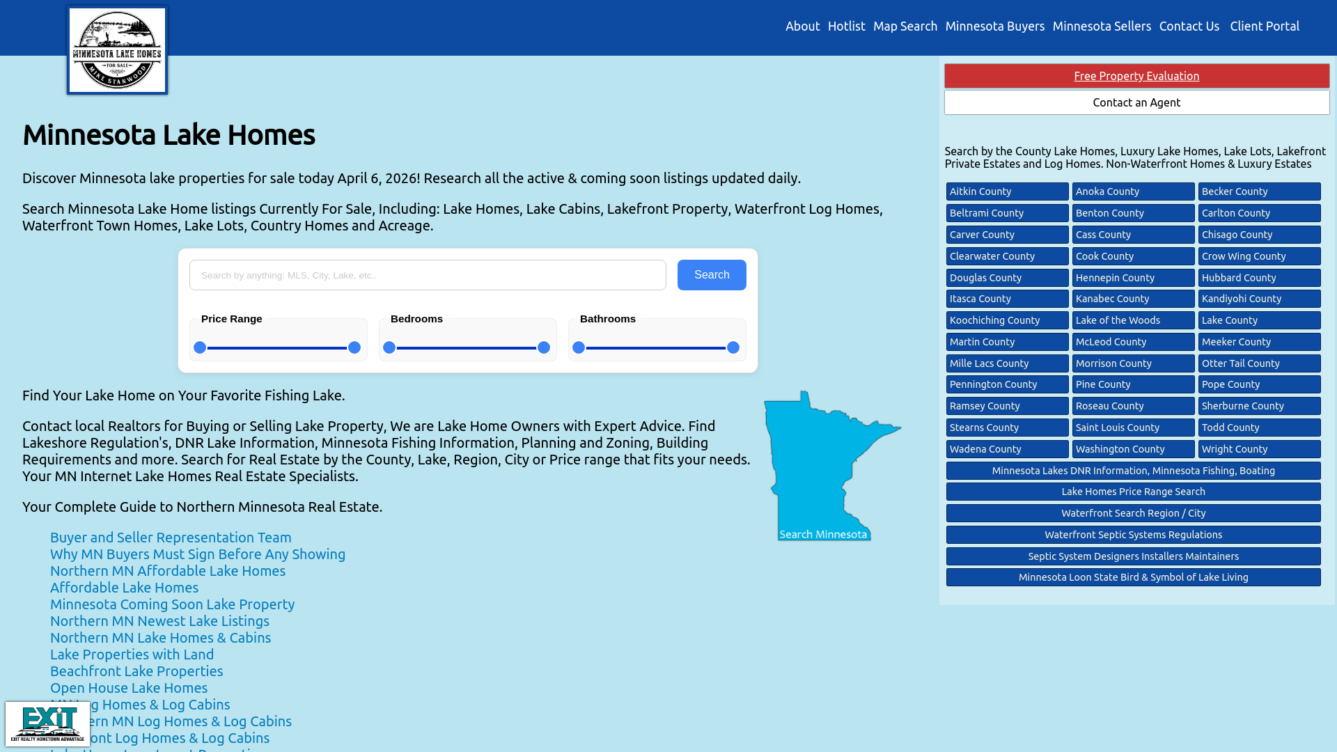 website screenshot of https://alexandrialakes.com