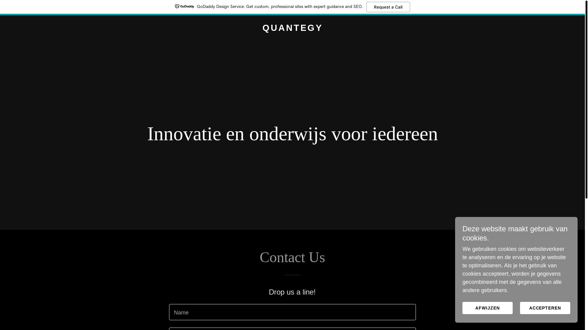 website screenshot of https://quantegyai.org/
