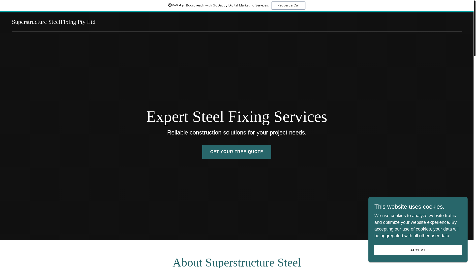 website screenshot of https://superstructuresteel.com.au/