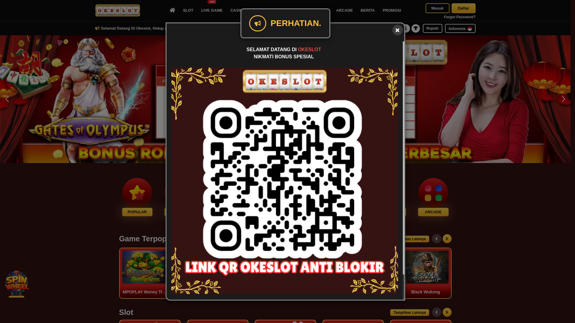 website screenshot of https://okeslot-okedelapanbelas.top/