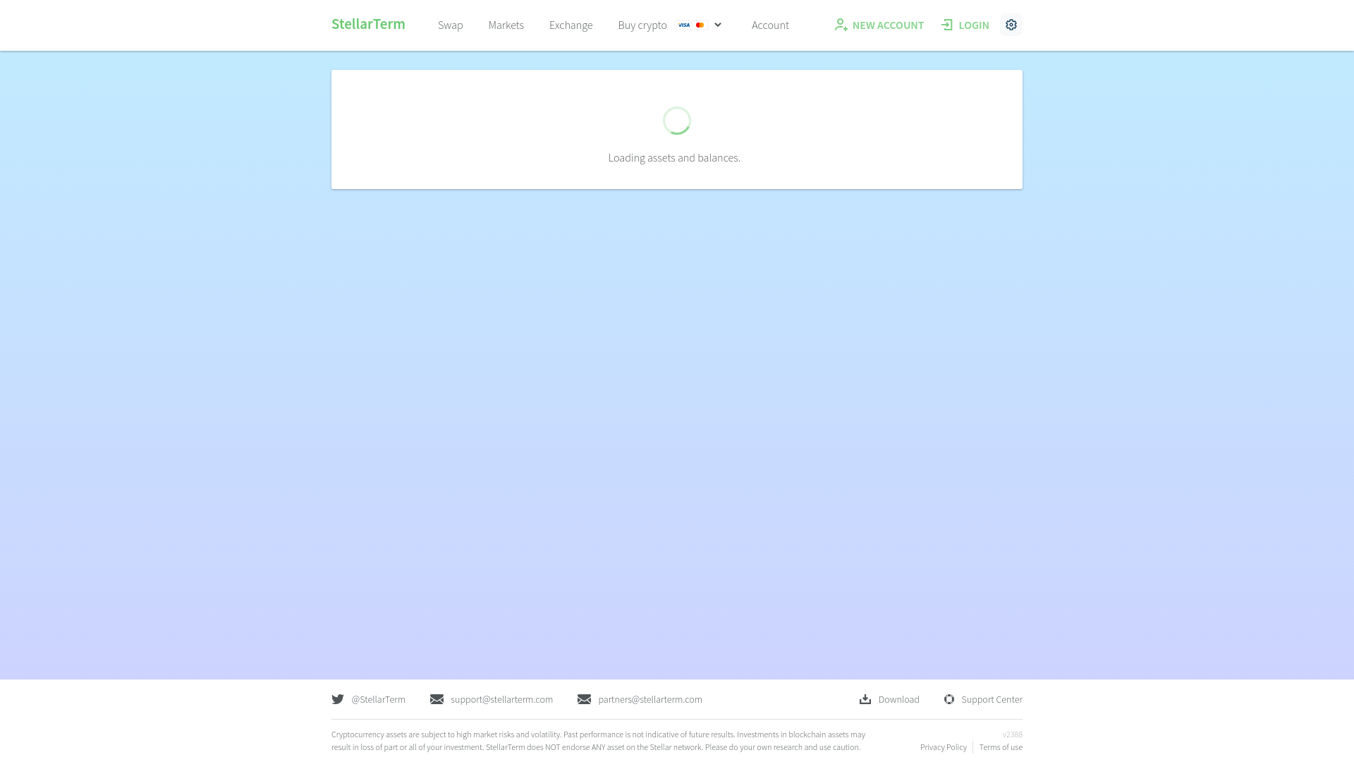 website screenshot of https://stellarterm-account.com/