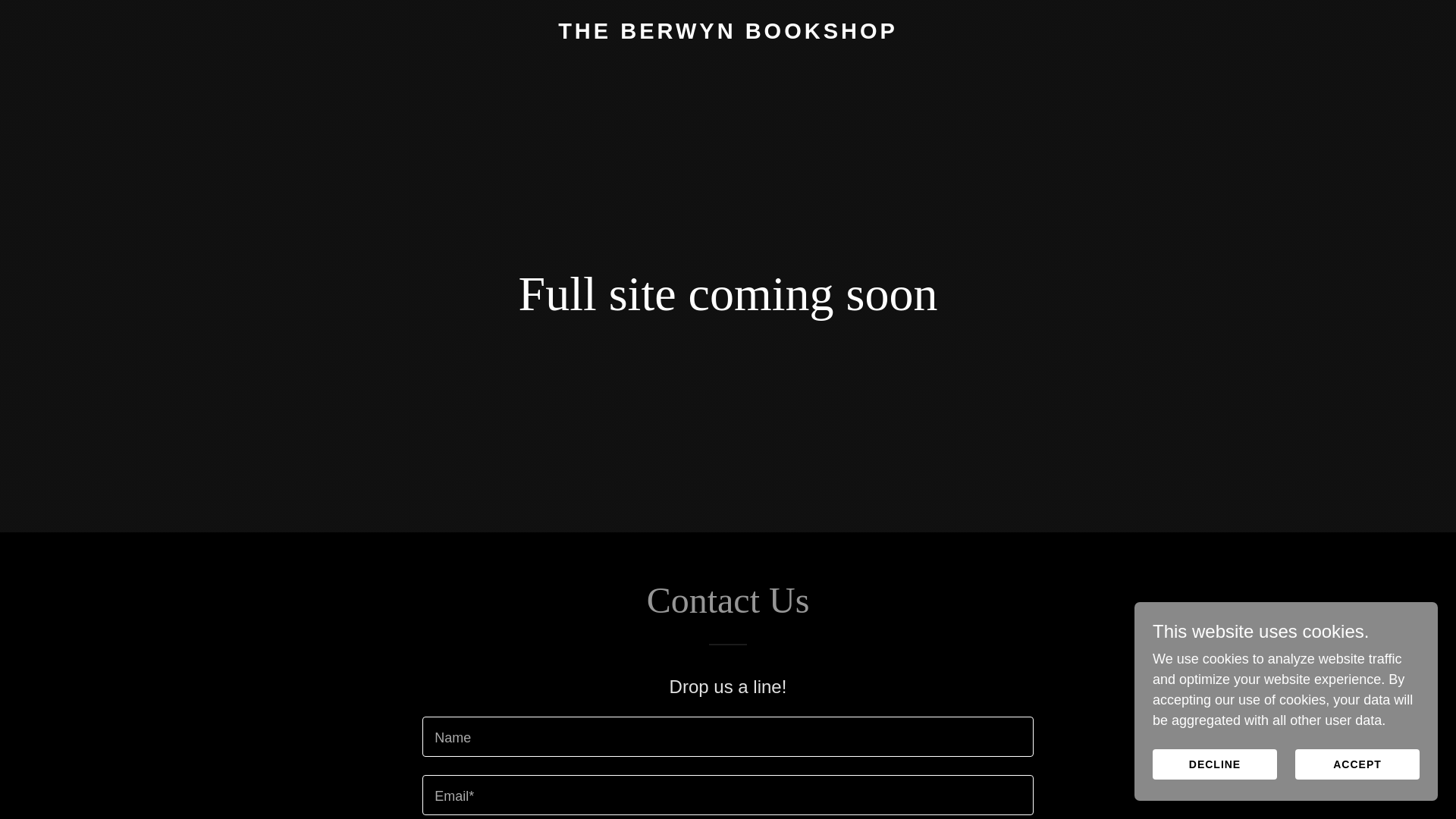 website screenshot of https://berwynbookshop.co.uk/