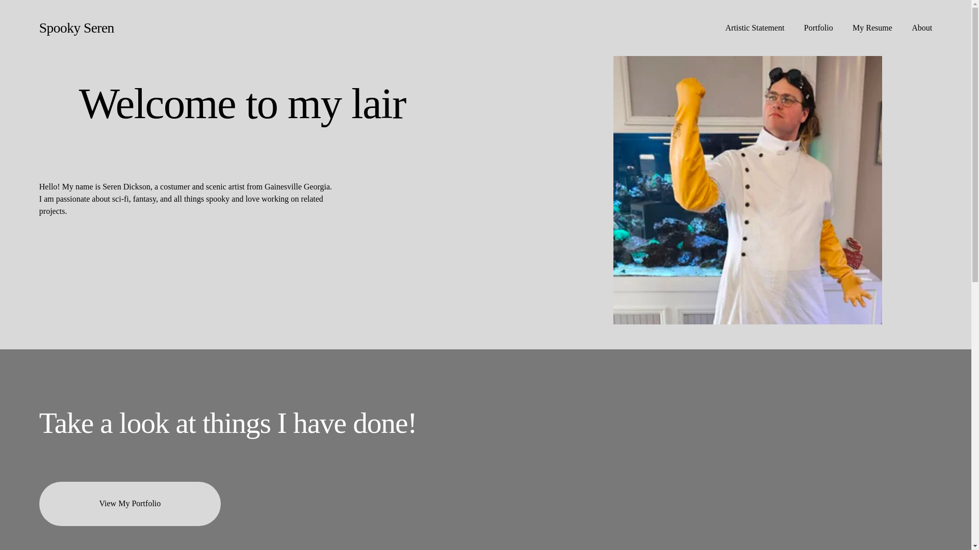 website screenshot of https://spookyseren.com/