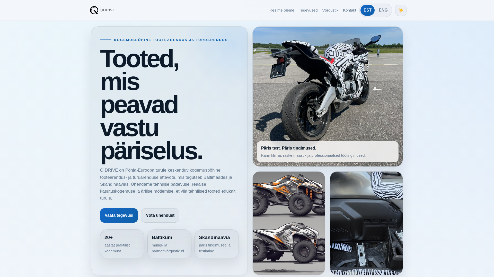 website screenshot of https://qdrive.ee/